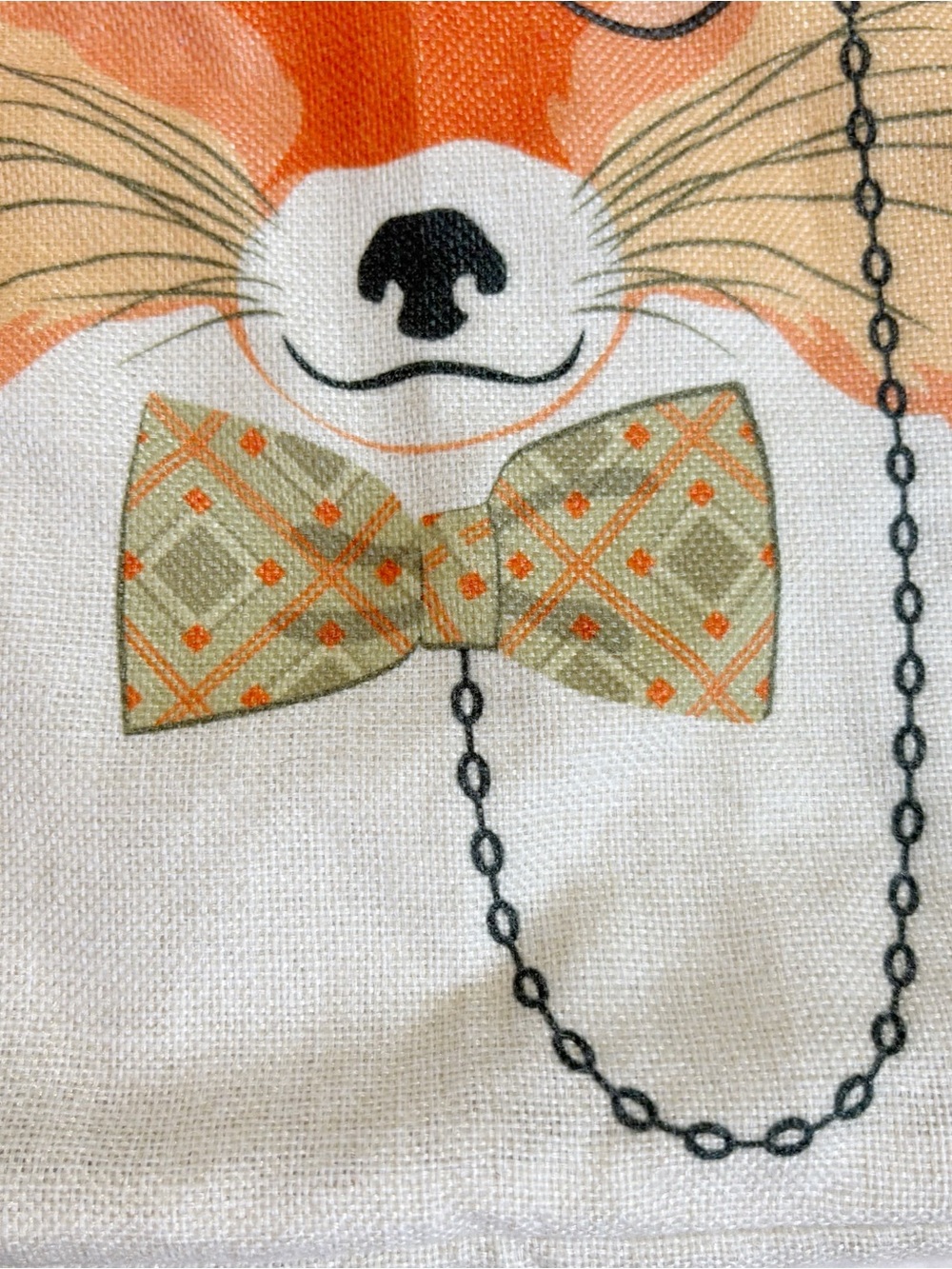 Whimsical Dapper Mr. Fox Throw Pillow Case Top Hat Bow Tie Monocle 16.5” Square - Picture 6 of 10